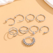 9 buc inele pentru nas pentru femei barbati cercei crampoane cercei pentru nas piercing bijuterii hipoalergenic din otel inoxidabil