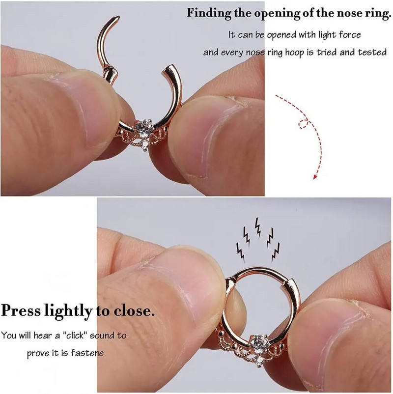 Daith naušnice Nakit Prsteni za nos 16G Piercing za nos Hrskavica Tragus Hoop Helix