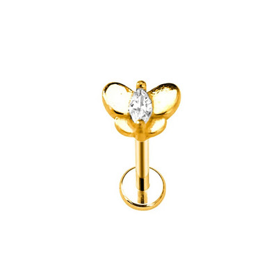 Ziedu Lapu Čūskas Apvalks Labret Stud Butterfly Branch Ziedlapiņas Lūpu Iekšējais pavediens Pīrsings Cross Heart CZ Daith Conch Auskars 16G