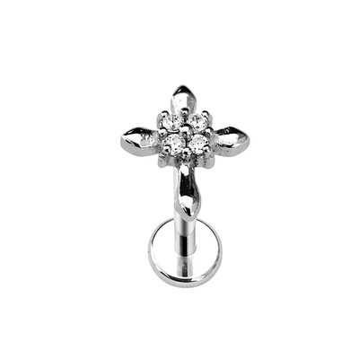 Ziedu Lapu Čūskas Apvalks Labret Stud Butterfly Branch Ziedlapiņas Lūpu Iekšējais pavediens Pīrsings Cross Heart CZ Daith Conch Auskars 16G