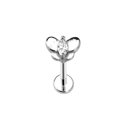 Ziedu Lapu Čūskas Apvalks Labret Stud Butterfly Branch Ziedlapiņas Lūpu Iekšējais pavediens Pīrsings Cross Heart CZ Daith Conch Auskars 16G