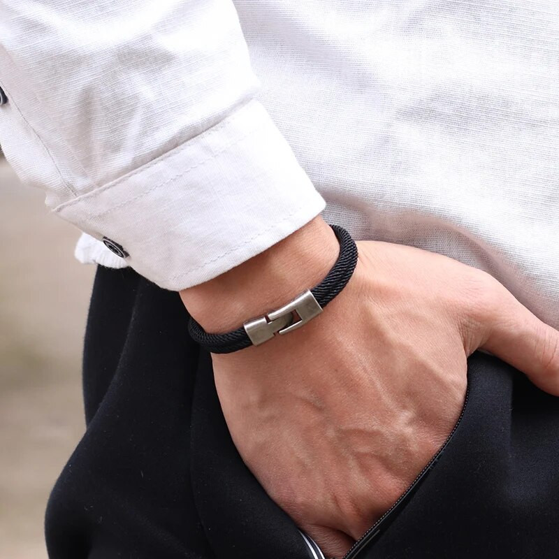 Jaunums Vīriešu Virvju rokassprādzes Vintage Makramē Rokassprādzes Festivāla Aksesuāri Atbilstoši Ietināmi Braslet Dāvana Viņam Pulseira Masculina