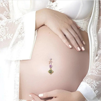 1PC Модни пръстени от хирургическа стомана за жени за бременни пъпа Пиърсинг за пъп Висящи пиърсинг за бебешки крака Ombligo Бижута за тяло