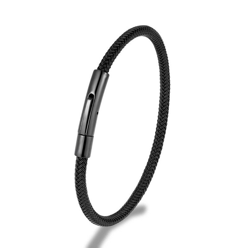 MKENDN Panka vienkārša stila vīriešu rotaslietas Neizbalējošs tērauda stiepļu virves rokassprādze Klasiska aproce šarmu rokassprādze vīriešiem vīriešiem dāvanas