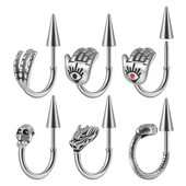 1Gb 361L Ķirurģiskā tērauda galvaskausa lūpu gredzens pakavs Labret gredzens panks Snake&Spike 16g deguna gredzens skrimslis auskari pīrsings rotaslietas