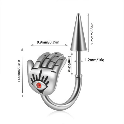 1Gb 361L Ķirurģiskā tērauda galvaskausa lūpu gredzens pakavs Labret gredzens panks Snake&Spike 16g deguna gredzens skrimslis auskari pīrsings rotaslietas