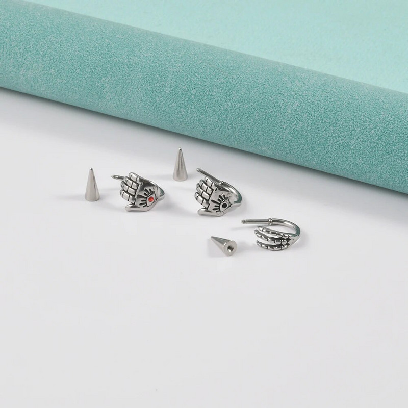 1Gb 361L Ķirurģiskā tērauda galvaskausa lūpu gredzens pakavs Labret gredzens panks Snake&Spike 16g deguna gredzens skrimslis auskari pīrsings rotaslietas