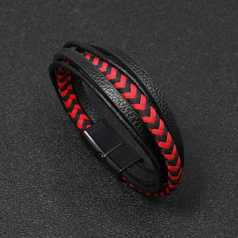 Modyle naujos mados raudonos rankų darbo apyrankės apyrankės Punk vintage odinė apyrankė vyrams vakarėlio aksesuarai Dovana