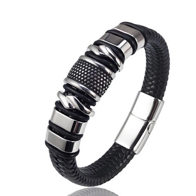 Ανδρικό βραχιόλι Punk Δερμάτινο βραχιόλι Ανοξείδωτο κούμπωμα Μαγνήτης ατμόσφαιρας Μοντέρνο βραχιόλι Brangle Κοσμήματα για άνδρες Πωλήσεις