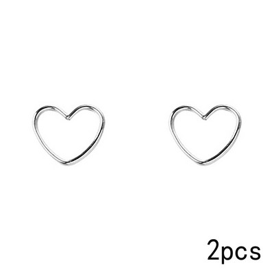 Μινιμαλιστικό σχήμα καρδιάς σχήμα αστεριού Σκουλαρίκια από ατσάλι τιτανίου Σκουλαρίκια μύτη Νύχια Μικρό αυτί με κόκαλο νύχια διάτρητα κοσμήματα