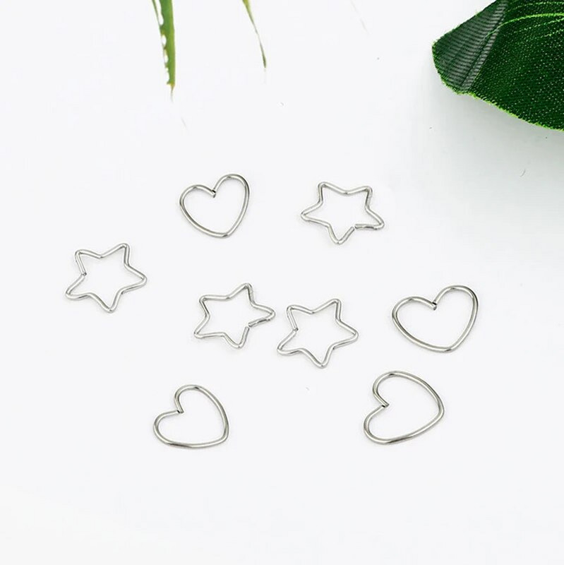 Μινιμαλιστικό σχήμα καρδιάς σχήμα αστεριού Σκουλαρίκια από ατσάλι τιτανίου Σκουλαρίκια μύτη Νύχια Μικρό αυτί με κόκαλο νύχια διάτρητα κοσμήματα