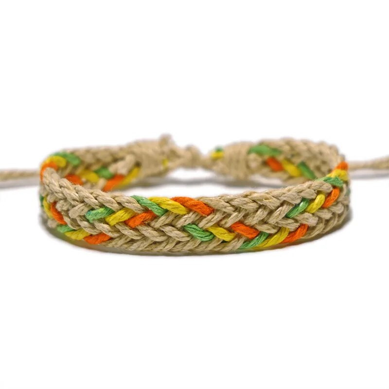 Rokas darbs vintage kokvilnas virves šarmu rokassprādze sievietēm vīriešiem, brūna, regulējama aukla rokassprādzes rotaslietas