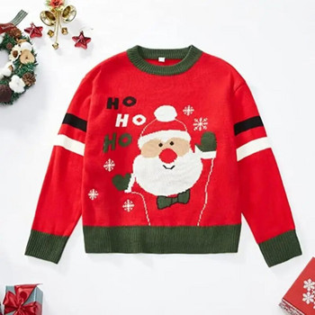 Коледен подарък за жени 2023 г. Нови постъпления Пуловери Карикатурен принт на Дядо Коледа Сладки плетива Ежедневни свободни джъмпери Дамски пуловери
