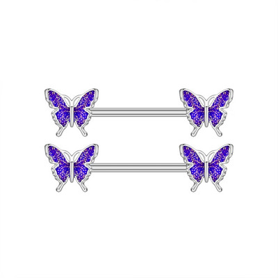 2gab Mīlīgs krūšu pīrsings Stienis Nerūsējošā tērauda kristāla krūšu vairogs Sirds Zieds Krūšu gredzeni Juvelierizstrādājumu korpuss 1.6mm*16mm