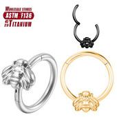 G23 titāna pīrsingi Clicker Tragus eņģes segments Little Bee deguna gredzeni starpsienu skrimšļu auskari Helix burvīgi ķermeņa rotaslietas