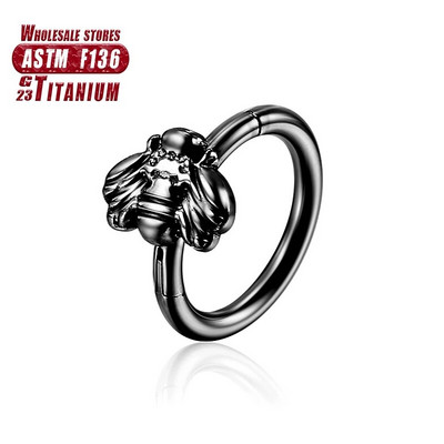 G23 titāna pīrsingi Clicker Tragus eņģes segments Little Bee deguna gredzeni starpsienu skrimšļu auskari Helix burvīgi ķermeņa rotaslietas