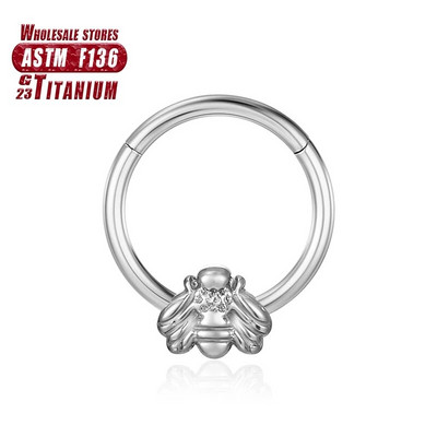 G23 titāna pīrsingi Clicker Tragus eņģes segments Little Bee deguna gredzeni starpsienu skrimšļu auskari Helix burvīgi ķermeņa rotaslietas