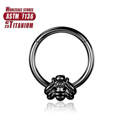 G23 titāna pīrsingi Clicker Tragus eņģes segments Little Bee deguna gredzeni starpsienu skrimšļu auskari Helix burvīgi ķermeņa rotaslietas