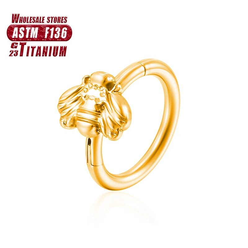 G23 titāna pīrsingi Clicker Tragus eņģes segments Little Bee deguna gredzeni starpsienu skrimšļu auskari Helix burvīgi ķermeņa rotaslietas