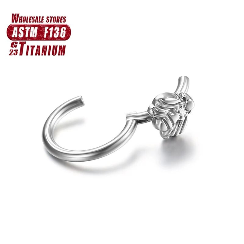 G23 titāna pīrsingi Clicker Tragus eņģes segments Little Bee deguna gredzeni starpsienu skrimšļu auskari Helix burvīgi ķermeņa rotaslietas