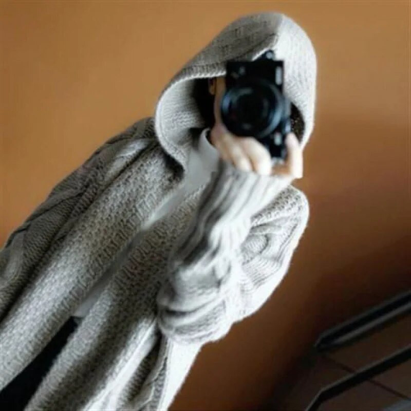 Pavasara Rudens Jaunums 2023 Sieviešu džemperis Jaciņš ar kapuci brīvs, silts, garš mētelis Sieviešu ar garām piedurknēm Trikotāžas jaka Sieviešu virsdrēbes