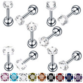 1 gab. Tērauda kristāla dārgakmeņu auss skrimslis spirālveida gredzeni sirds zvaigzne apaļa forma Orelha auss radze Tragus stieņa pīrsings seksīga rotaslieta 16G