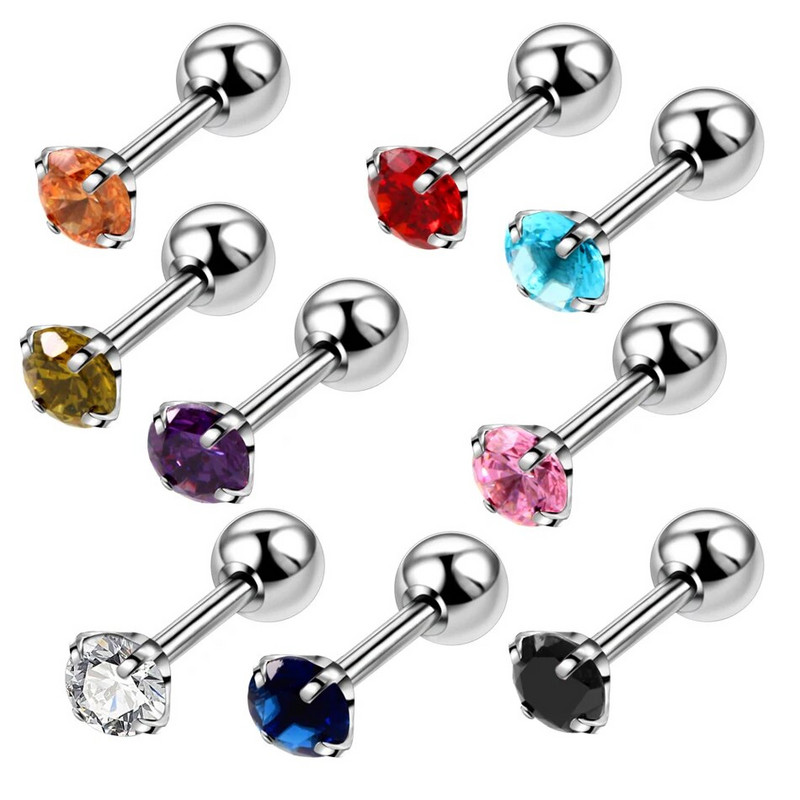 1 gab. Tērauda kristāla dārgakmeņu auss skrimslis spirālveida gredzeni sirds zvaigzne apaļa forma Orelha auss radze Tragus stieņa pīrsings seksīga rotaslieta 16G