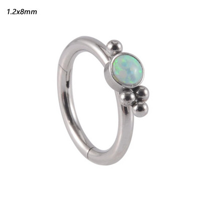 1 gab nerūsējošā tērauda Opāls starpsienas klikšķinātājs deguna stīpas gredzens Cz auss Tragus Helix skrimslis cirkons Daith auskari ķermeņa pīrsings rotaslietas