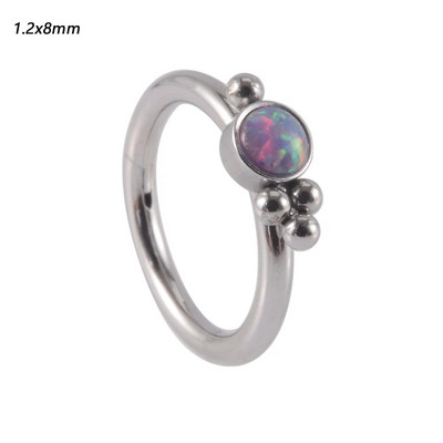 1 gab nerūsējošā tērauda Opāls starpsienas klikšķinātājs deguna stīpas gredzens Cz auss Tragus Helix skrimslis cirkons Daith auskari ķermeņa pīrsings rotaslietas