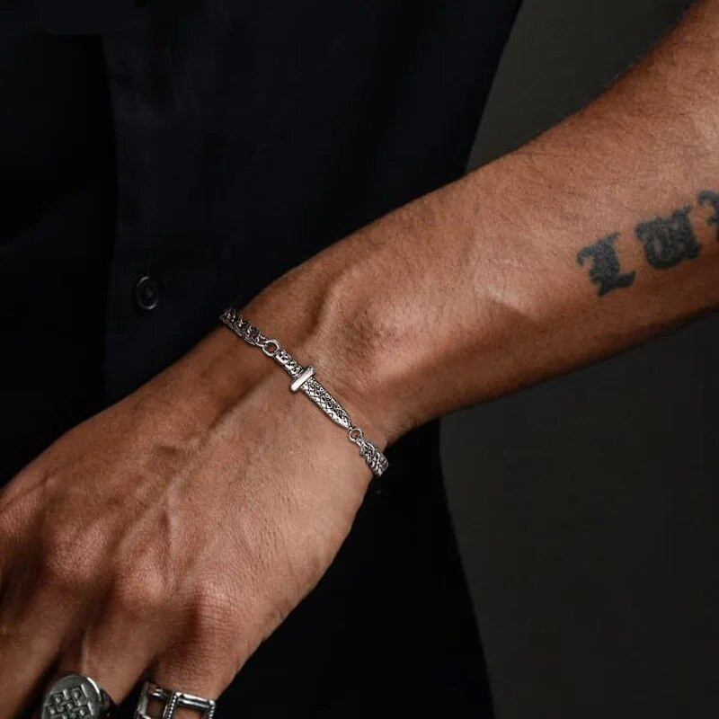 Kardo apyrankė, vyriška grandinėlės apyrankė, nerūdijančio plieno durklos apyrankės Dovanos vaikinui