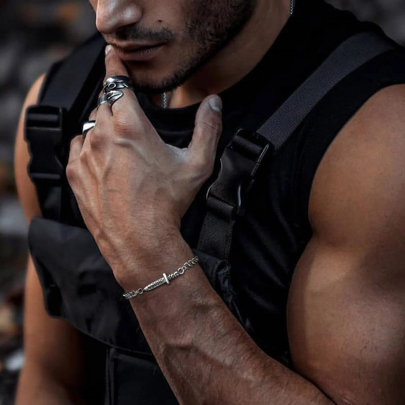 Kardo apyrankė, vyriška grandinėlės apyrankė, nerūdijančio plieno durklos apyrankės Dovanos vaikinui