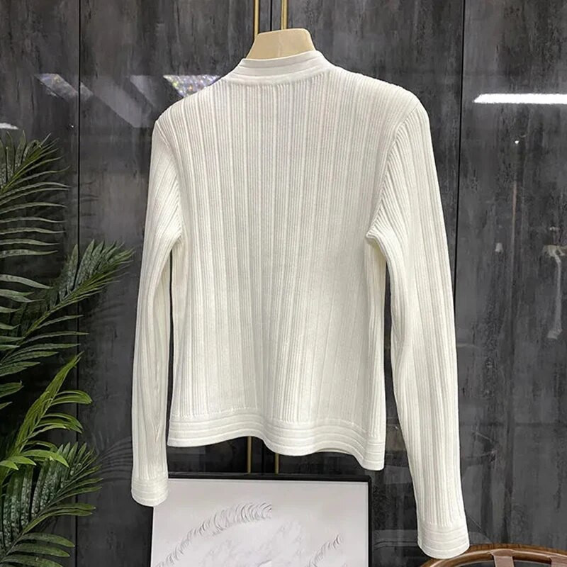 2023. gada jauns rudens, ziemas korejiešu adīšanas džemperis, sieviešu jaka, rāvējslēdzējs ar garām piedurknēm, silts, brīvs, masīvs sieviešu mētelis E913