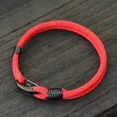 Νέο ανδρικό βραχιόλι από σχοινί από ανοξείδωτο ατσάλι Μαύρη πόρπη διπλής στρώσης Pulsera Hombre βραχιόλι Cordon Homme Δώρο για αυτόν Erkek Bileklik