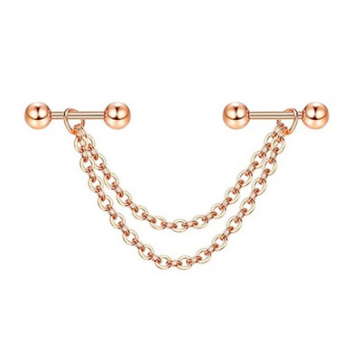 Rozsdamentes acél ipari fülbevaló lánccal Dangle Ipari piercing rúd Porc Helix Piercing Tragus Stud Testékszerek