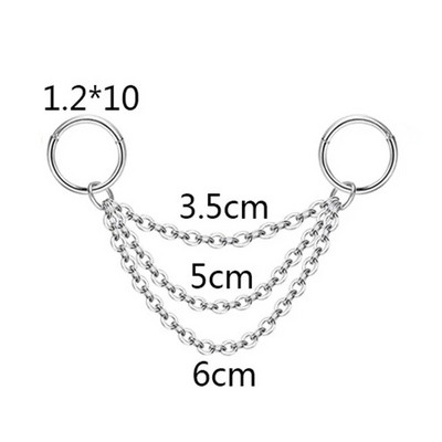 Rozsdamentes acél ipari fülbevaló lánccal Dangle Ipari piercing rúd Porc Helix Piercing Tragus Stud Testékszerek