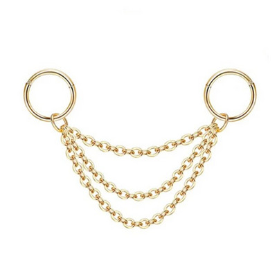 Rozsdamentes acél ipari fülbevaló lánccal Dangle Ipari piercing rúd Porc Helix Piercing Tragus Stud Testékszerek