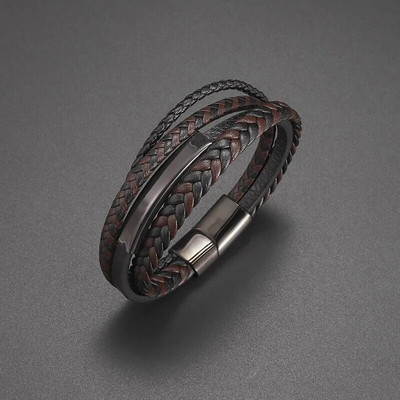 Απλό Κλασικό Σταυρό Αιγυπτιακό Ankh Life Σύμβολο Αντίκες δερμάτινο βραχιόλι Ανδρικά βραχιόλια με μαγνητικό κούμπωμα