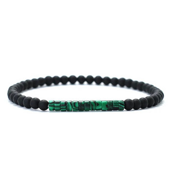 Noter 4 мм гривна с мъниста за мъже Bohemian Emperor Malachite Stone Partition Strand Braclet Homme Leisure Accessories Pulsera