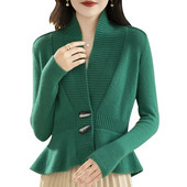 Moteriškas megztas megztinis 2023 m. rudens žiema Naujas ilgomis rankovėmis V formos kaklo megztinis Moteriškas laisvalaikio šiltas megztinis moteriškas megztinis