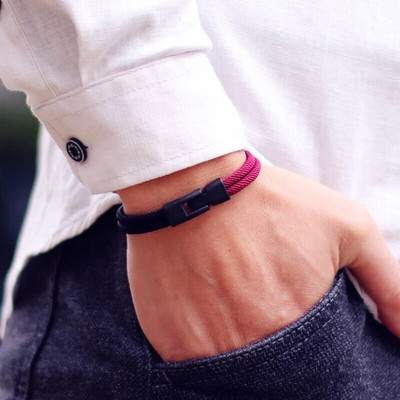 Új regény férfi karkötő kötél kétrétegű Colorblock kalóz karkötő kiegészítők Homme Erkek Bileklik Braslet Rouge Boyfriend Gift