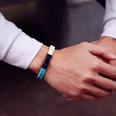 Új regény férfi karkötő kötél kétrétegű Colorblock kalóz karkötő kiegészítők Homme Erkek Bileklik Braslet Rouge Boyfriend Gift