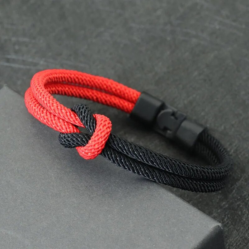 Új regény férfi karkötő kötél kétrétegű Colorblock kalóz karkötő kiegészítők Homme Erkek Bileklik Braslet Rouge Boyfriend Gift