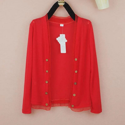 adīšana Jaciņa Džemperis Sieviešu Pavasaris Vasara Jaunums 2023. gada brīvs, garām piedurknēm plāns šalles mētelis Sieviešu sauļošanās krekls Sieviešu topi