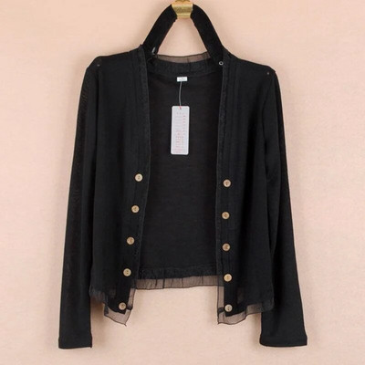 adīšana Jaciņa Džemperis Sieviešu Pavasaris Vasara Jaunums 2023. gada brīvs, garām piedurknēm plāns šalles mētelis Sieviešu sauļošanās krekls Sieviešu topi