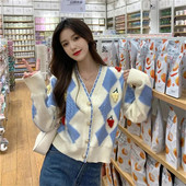 Sieviešu džemperis, 2023. gada jauns rudens modes brīvs ikdienas džemperis ar V kakla izgriezumu, garām piedurknēm, sieviešu džemperis, trikotāžas jaka, sieviešu topi