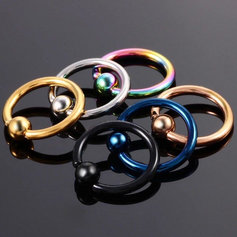 10gb Nerūsējošā tērauda Nebrīvē Pērlīšu Gredzeni Deguna Gredzeni Stīpa 16G Helix Daith Tragus Auskari Krūšu uzacu Pīrsingi Rotaslietas