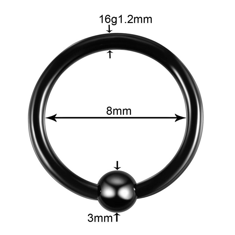 10gb Nerūsējošā tērauda Nebrīvē Pērlīšu Gredzeni Deguna Gredzeni Stīpa 16G Helix Daith Tragus Auskari Krūšu uzacu Pīrsingi Rotaslietas