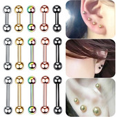 2 τμχ/παρτίδα Ανοξείδωτο ατσάλι Ear Tragus Cartilage Piercings Σκουλαρίκι Σκουλαρίκι βούκινο λοβό αυτιού Stud Helix Cartilage Piercings 16G