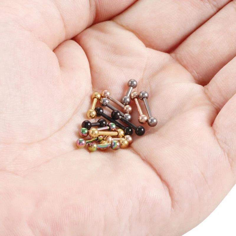 2 τμχ/παρτίδα Ανοξείδωτο ατσάλι Ear Tragus Cartilage Piercings Σκουλαρίκι Σκουλαρίκι βούκινο λοβό αυτιού Stud Helix Cartilage Piercings 16G