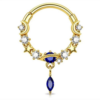 1PC Planet Pīrsings Gredzens Zvaigznes starpsienas pīrsings stīpa Auskars Moon Helix Daith Auskars Tragus Skrimšļa stīpa Clicker Rook Juvelierizstrādājumi